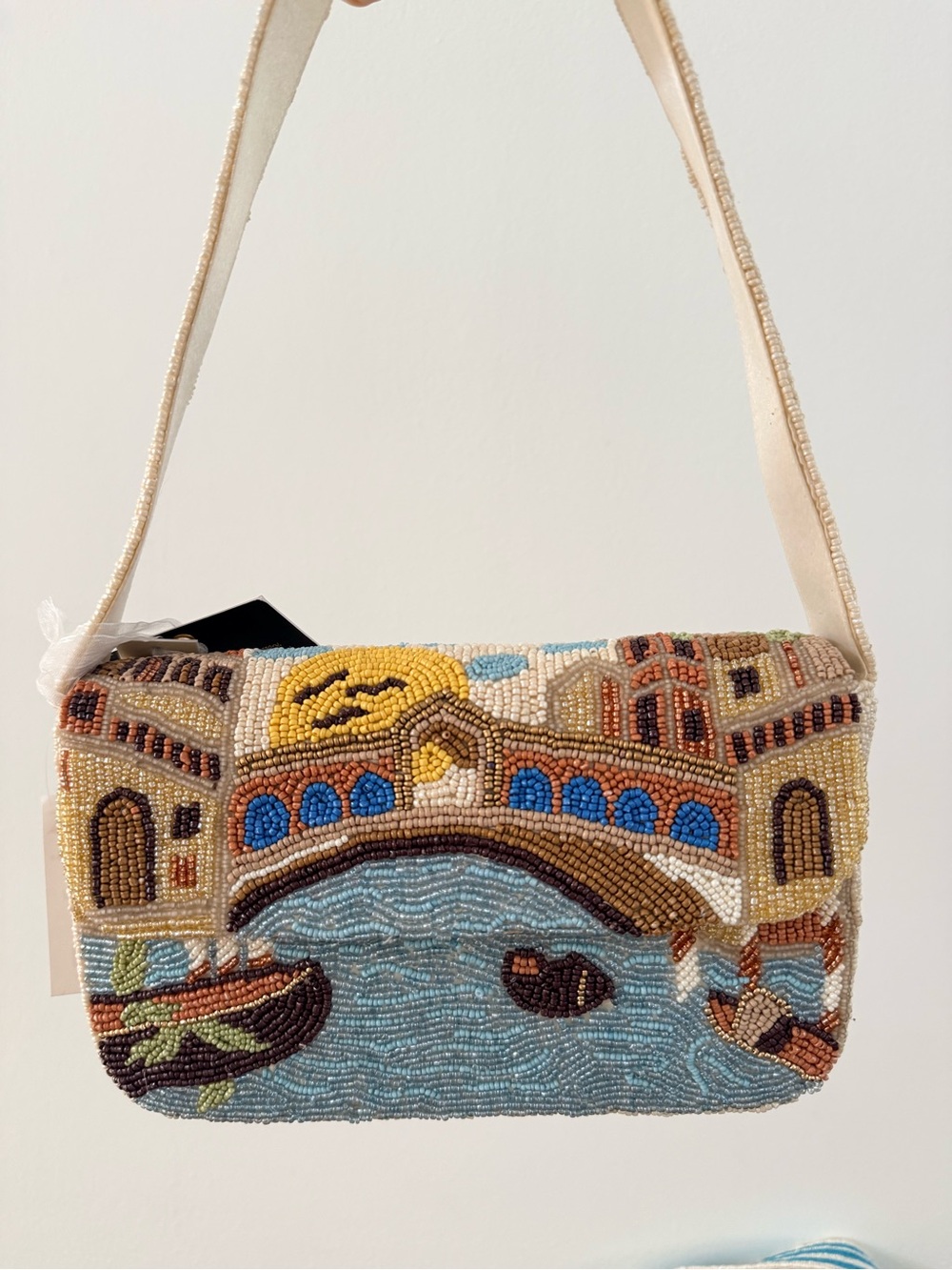 Beaded Venice Bridge Shoulder Bag in Multicolor